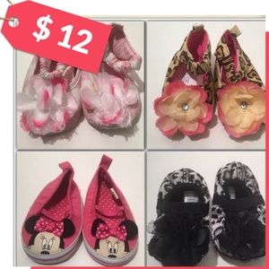 (( 4 LOT )) Baby Girls Shoes Slippers, Foot Appeal
